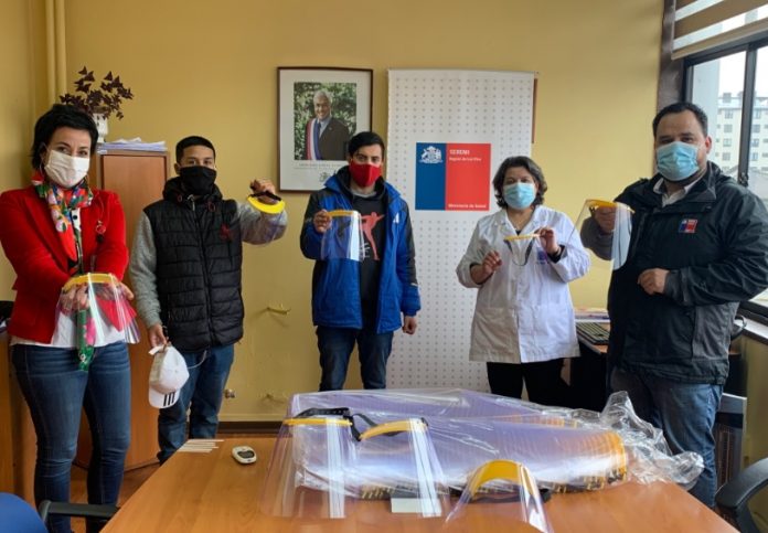 Donación de protectores faciales.