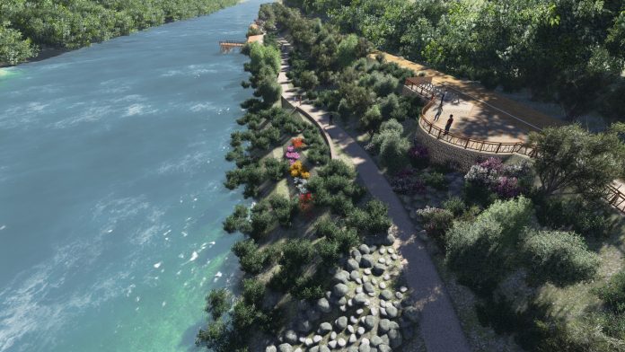 Imagen virtual borde del río Bueno.