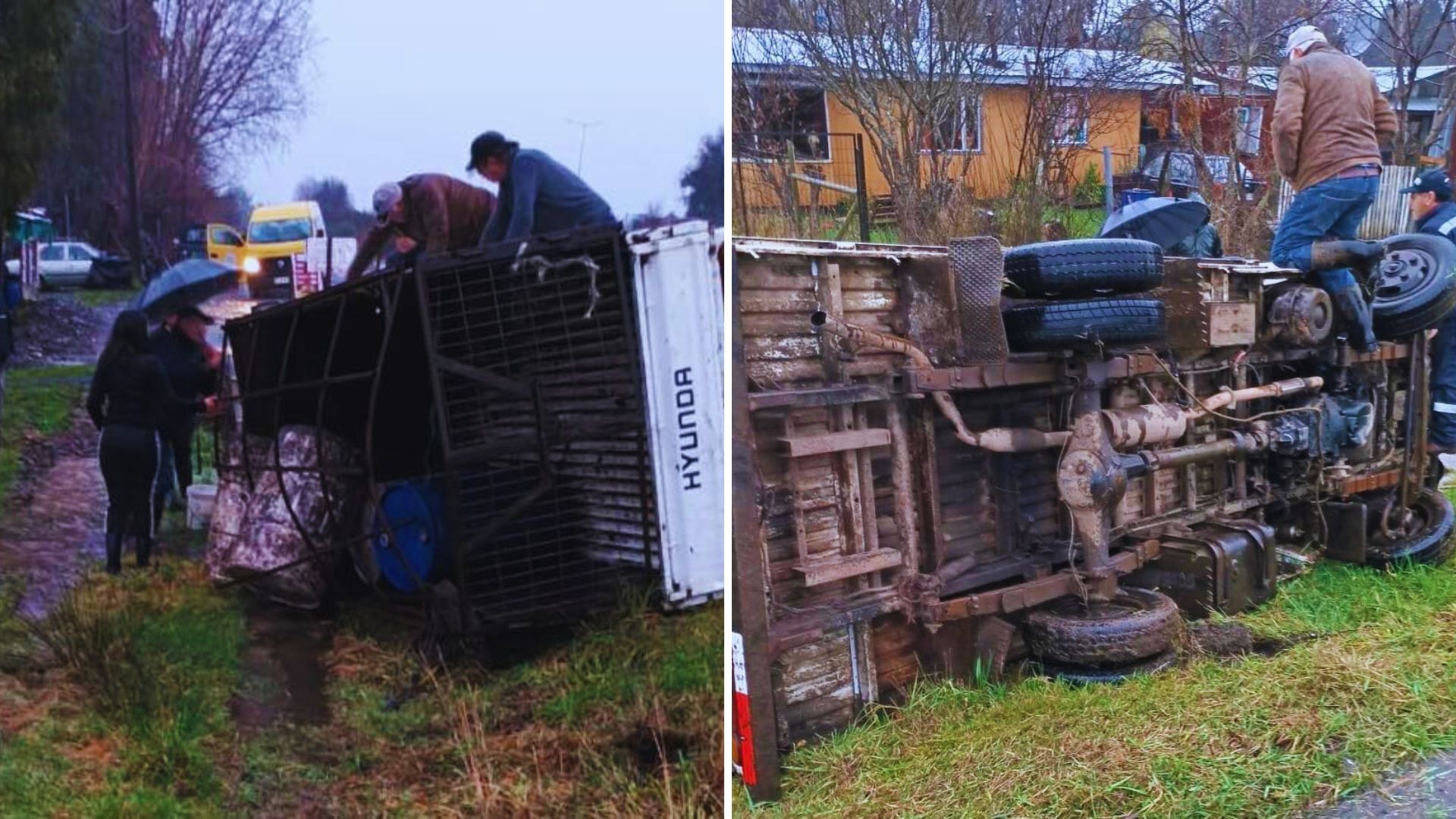 Volcamiento de vehículo en Ruta 5 Sur deja una persona lesionada
