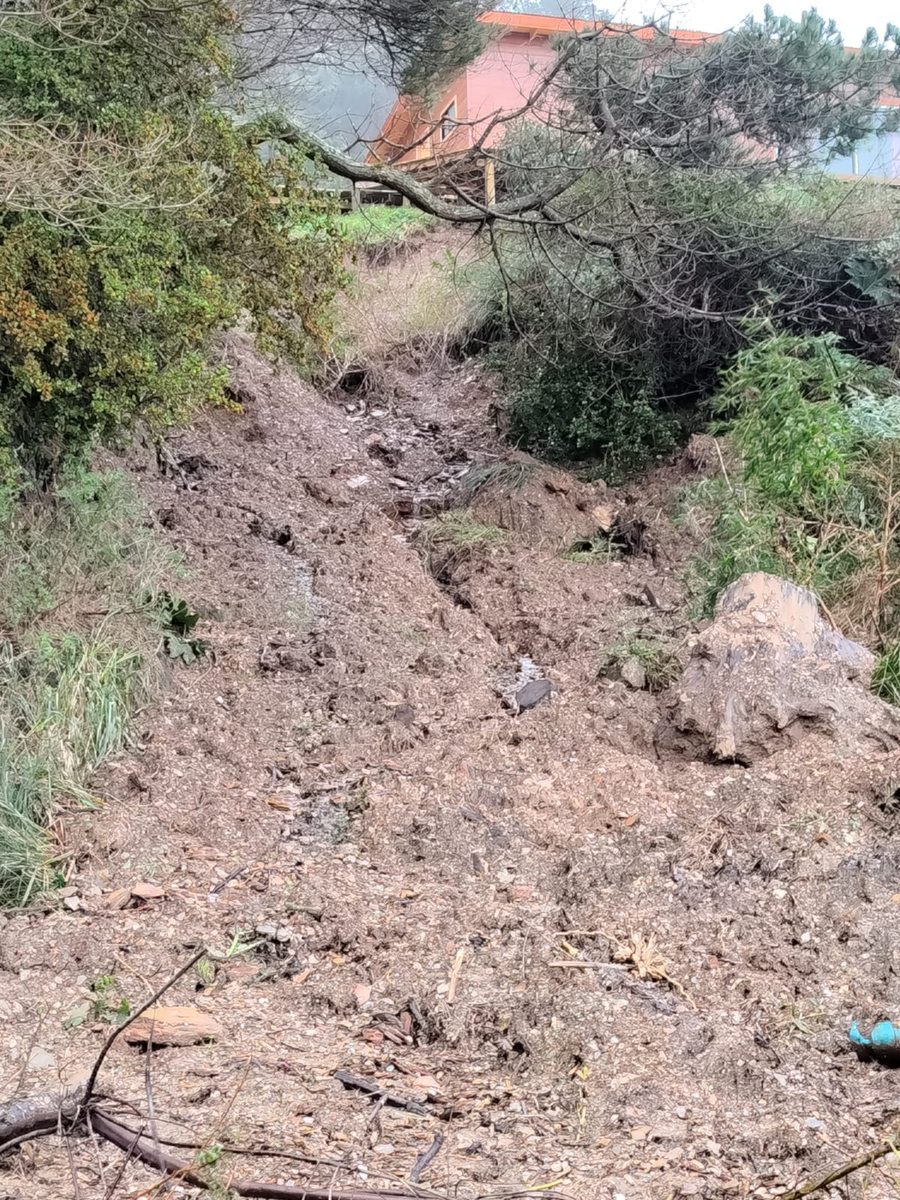 Deslizamiento de cerro en Playa Cheuque